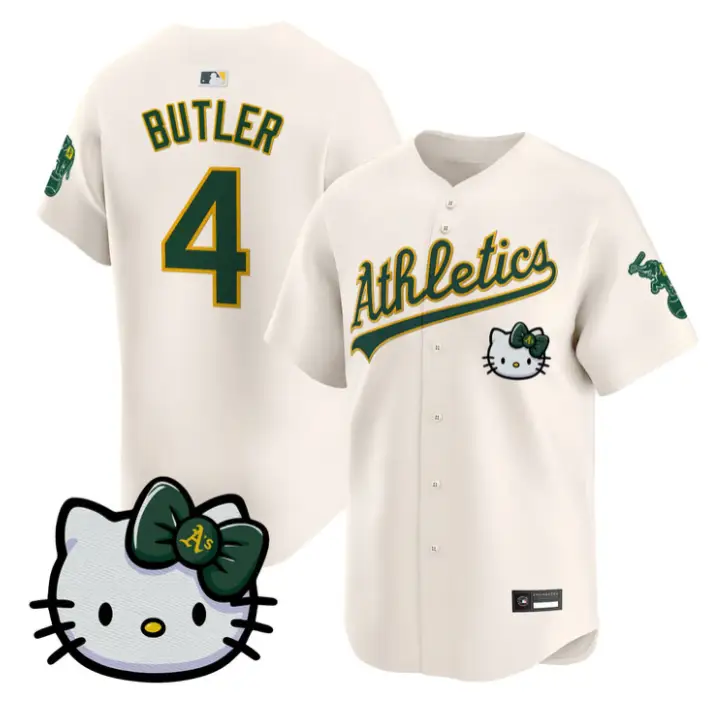 Lawrence Butler Jersey #4 Athletics Hello Kitty Vapor Premier Stitched Cream