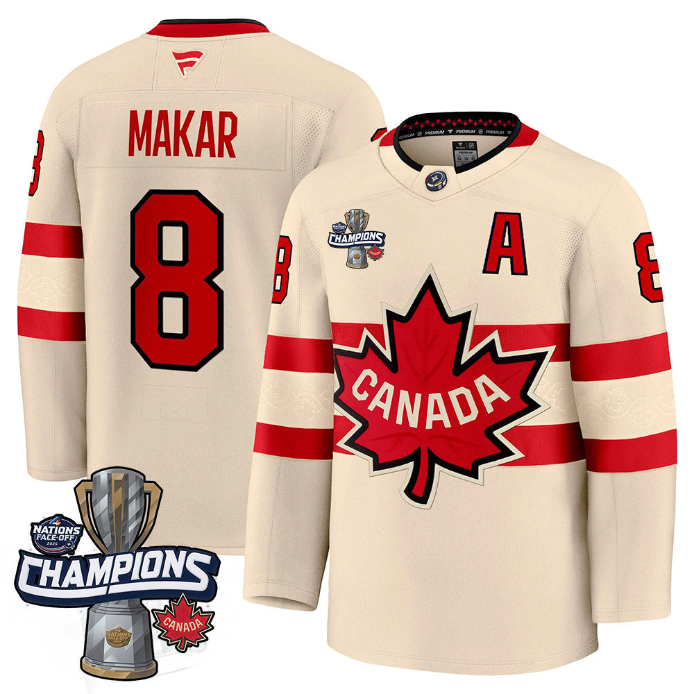 Men Canada 2025 4 Nations Face-Off Champions Jersey - All Stitched