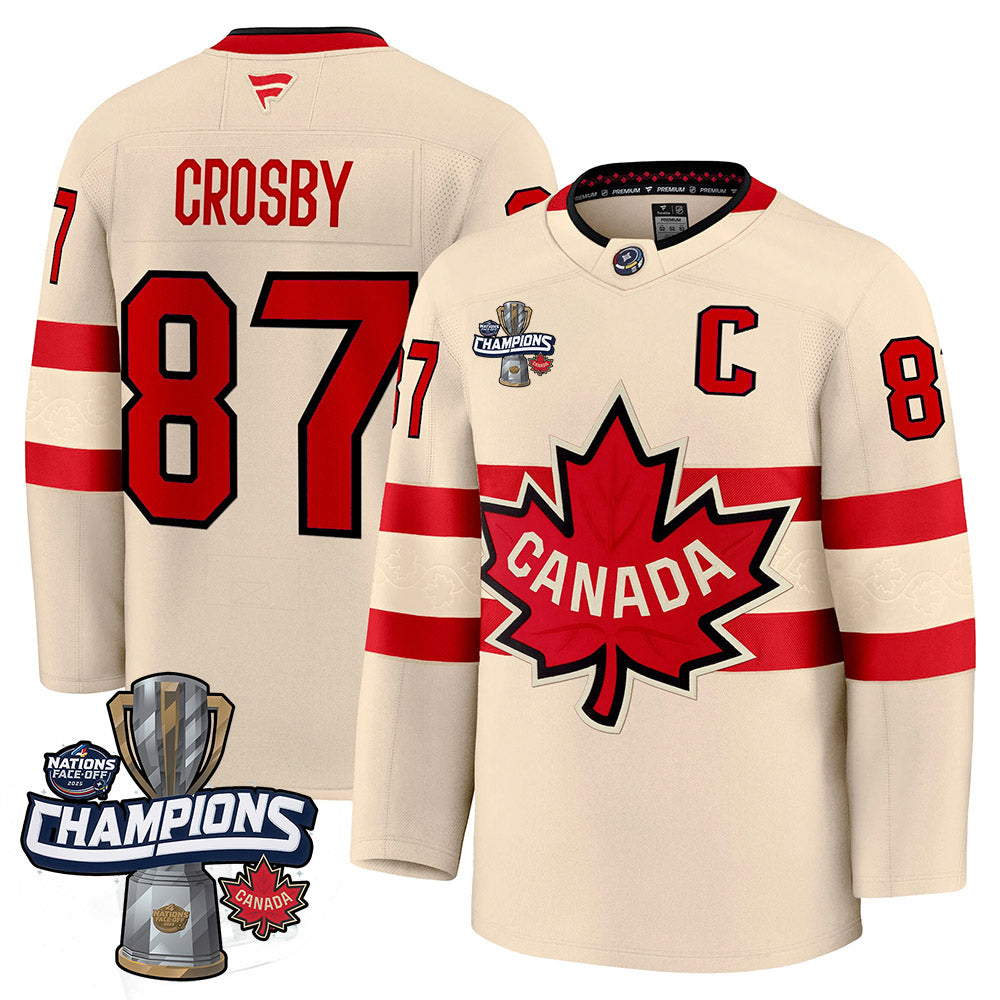 Men Canada 2025 4 Nations Face-Off Champions Jersey - All Stitched