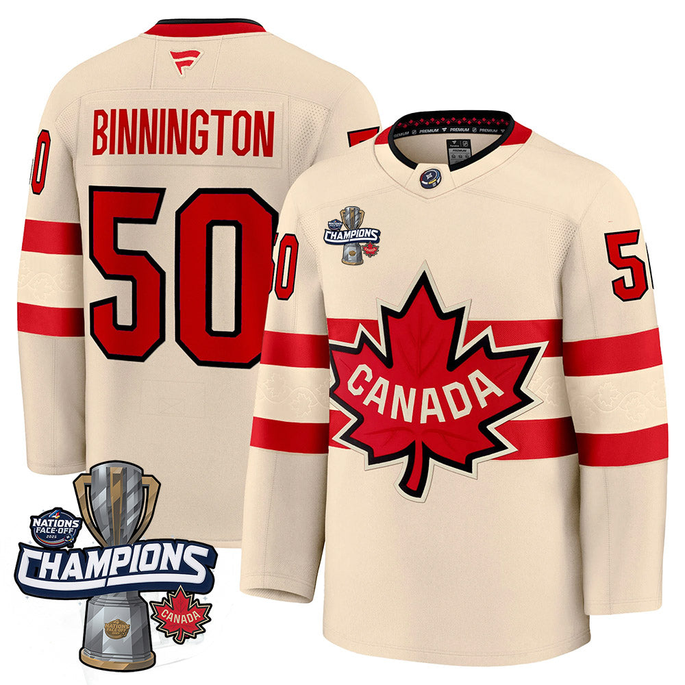 Men Canada 2025 4 Nations Face-Off Champions Jersey - All Stitched