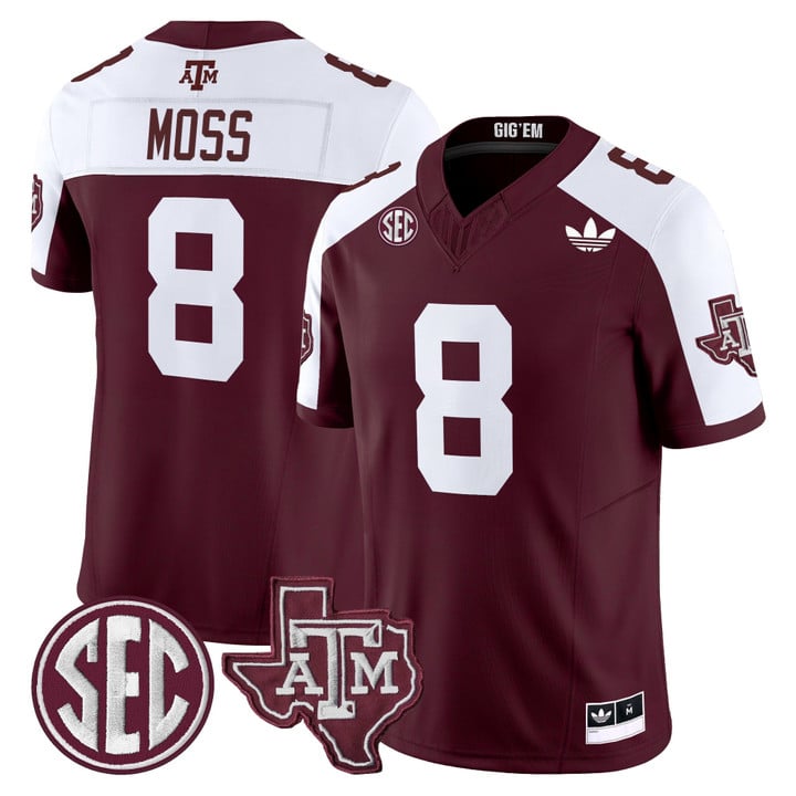 Le'Veon Moss Jersey #8 Texas A&M Aggies 2025 Vapor V2 Stitched