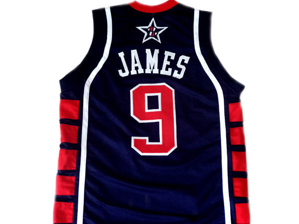 Lebron James Jersey #9 Team USA Basketball Navy Blue