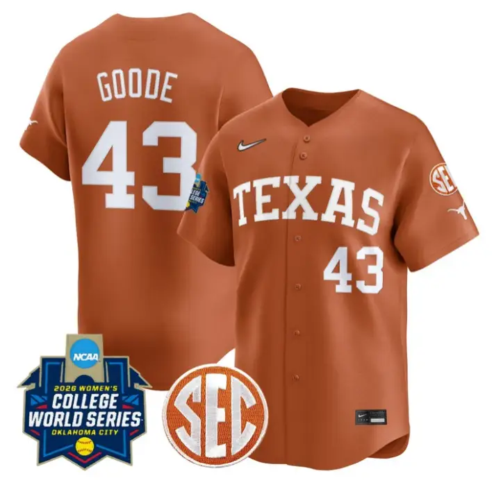 Leighann Goode Jersey #43 Texas Softball 2026 World Series Stitched