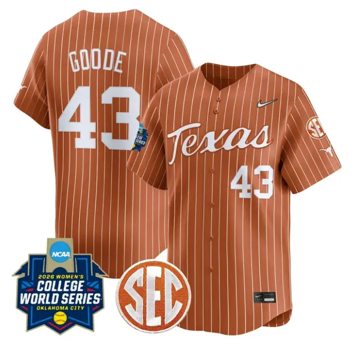 Leighann Goode Jersey #43 Texas Softball 2026 World Series Stitched
