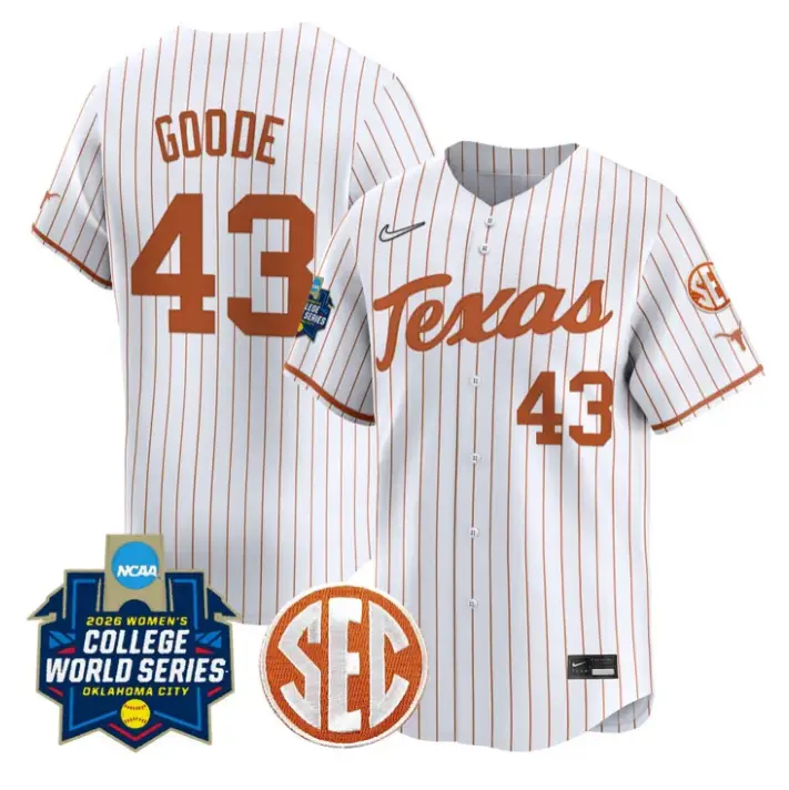 Leighann Goode Jersey #43 Texas Softball 2026 World Series Stitched