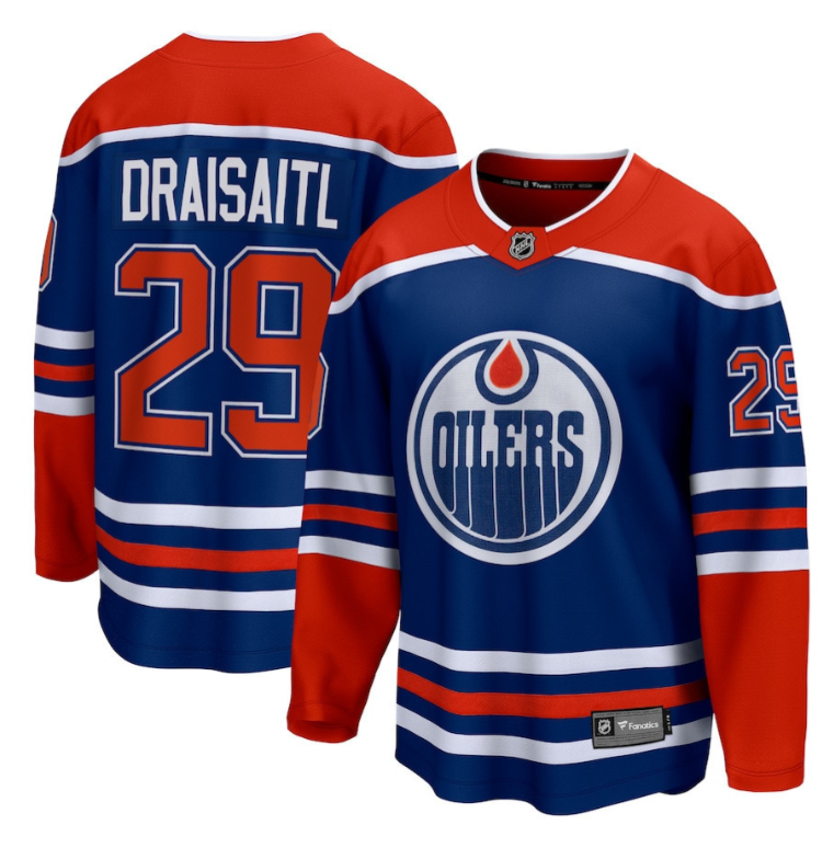 Leon Draisaitl 29 Edmonton Oilers Royal Home Breakaway Men Jersey (Copy)