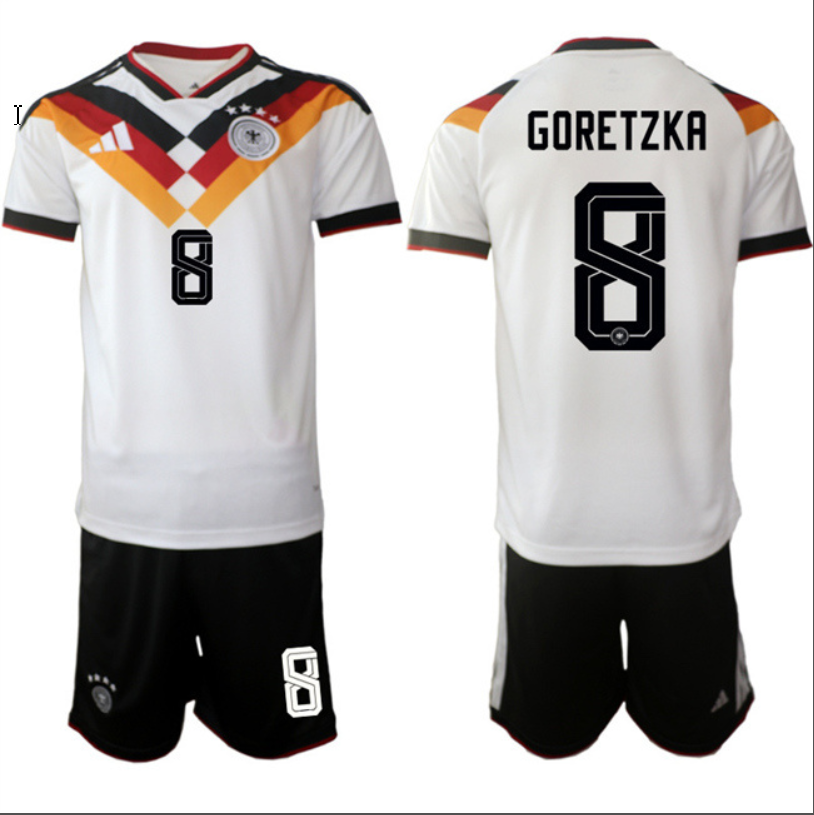 Leon Goretzka Jersey #8 Germany Team 2025-26 White Home Soccer Suit