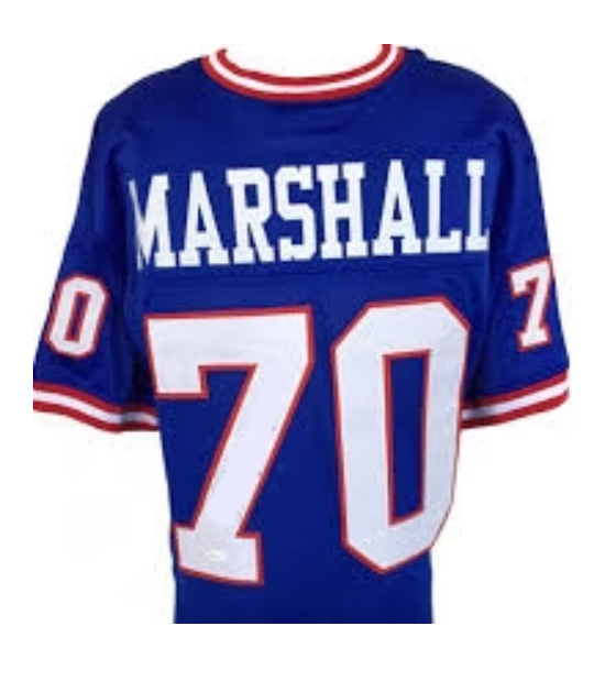 Leonard Marshall Jersey New York Giants Custom Throwback Football Blue