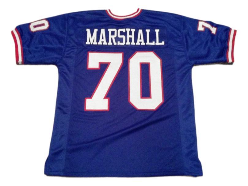 Leonard Marshall CUSTOM STITCHED Unsigned Football Jersey Blue