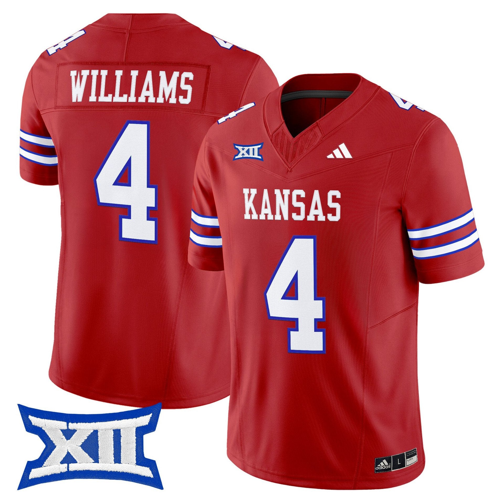 Leshon Williams Jersey #4 Kansas Jayhawks 2025 Vapor Limited Stitched Red