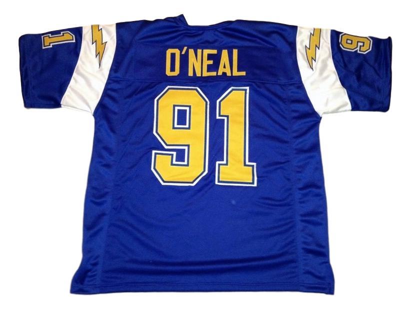 Leslie O'Neal CUSTOM STITCHED Unsigned Football Jersey Blue