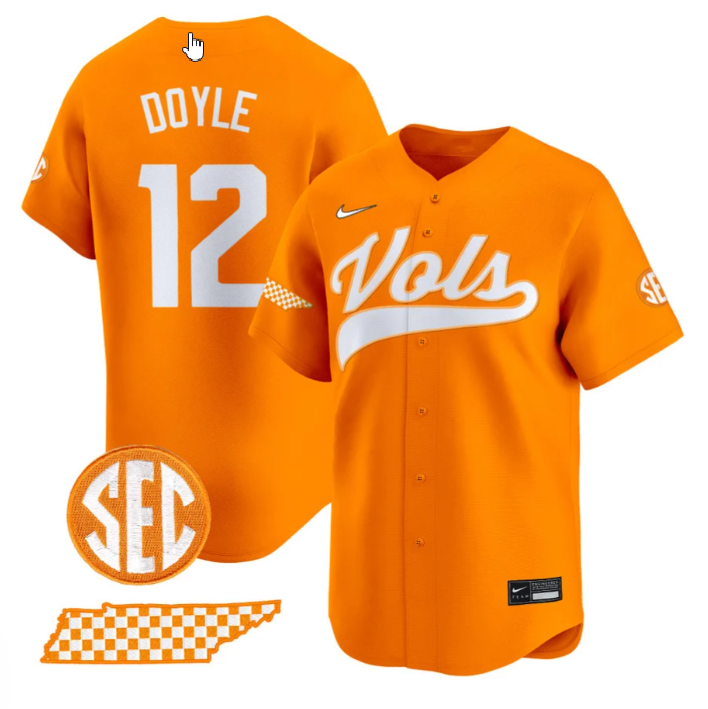 Liam Doyle Jersey #12 Tennessee Vols 2025 Vapor Premier Limited Stitched Orange