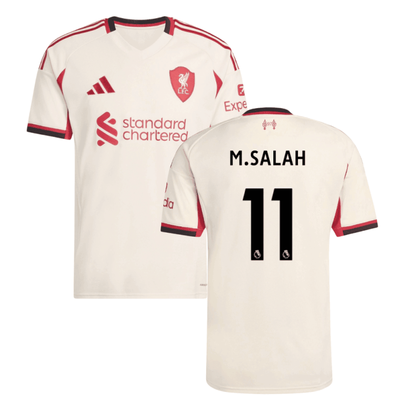 Liverpool 2025-26 M.SALAH 11 Away Jersey – Cream