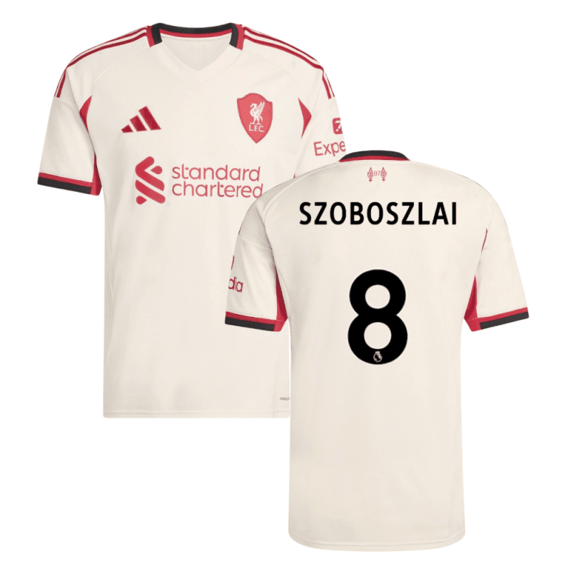 Liverpool 2025-26 SZOBOSZLAI 8 Away Jersey – Cream