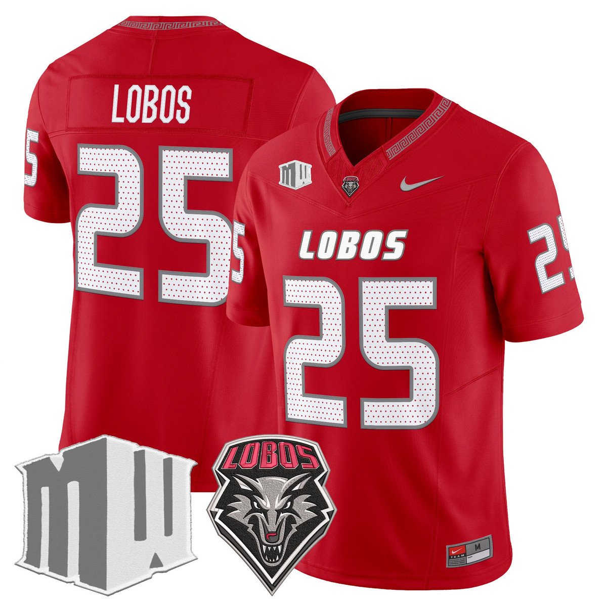 Lobos Jersey #25 New Mexico Lobos 2025 Vapor Limited Stitched Red