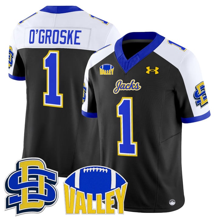 Lofton O'Groske Jersey #1 South Dakota State Jackrabbits 2025 Stitched Black Alter