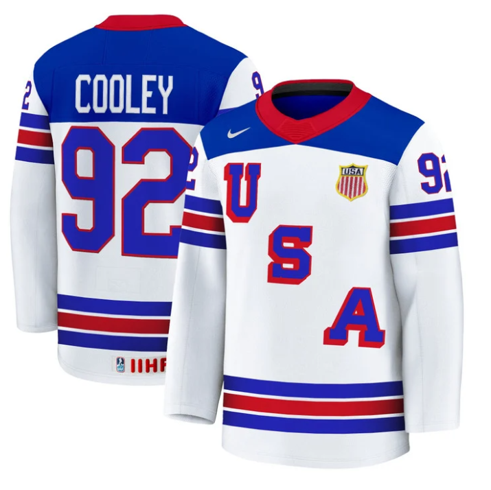 Logan Cooley Jersey #92 USA Hockey 2025 Premium Stitched Home
