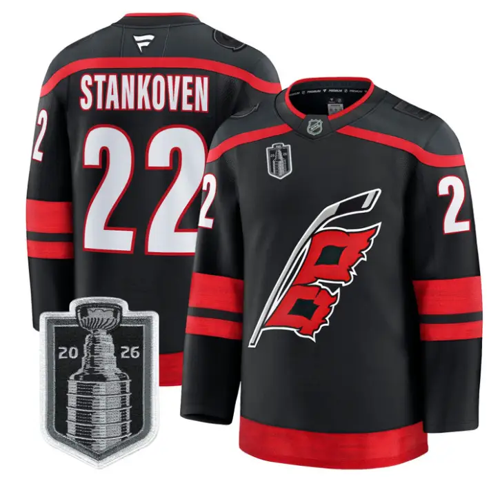 Logan Stankoven Jersey #22 Carolina Hurricanes 2026 Stanley Cup Stitched