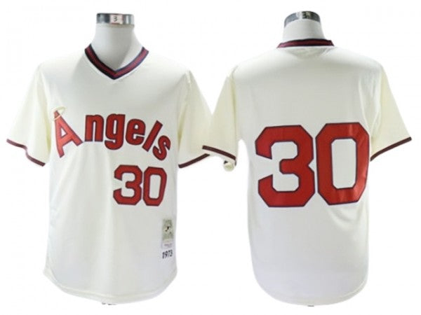 Los Angeles Angels #30 Nolan Ryan Cream 1973 Throwback Jersey