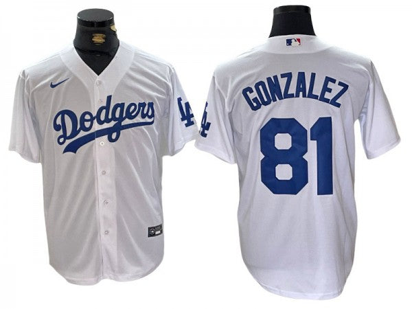 Los Angeles Dodgers #81 Victor Gonzalez White Limited Jersey