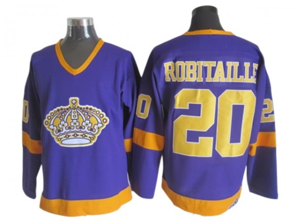 Los Angeles Kings #20 Luc Robitaille 1970 Vintage CCM Jersey - Purple