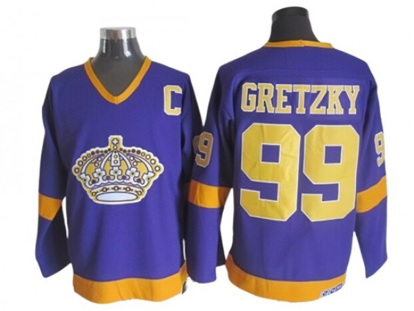 Los Angeles Kings #99 Wayne Gretzky 1970 Vintage CCM Jersey -Purple