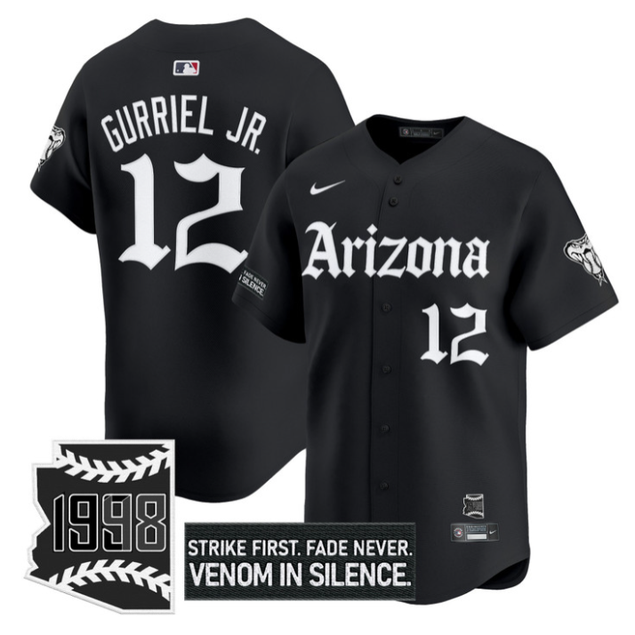Lourdes Gurriel Jr Jersey #12 Arizona Diamondbacks Gothic Desert Fang Black