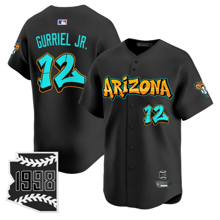 Lourdes Gurriel Jr Jersey #12 Arizona Diamondbacks Graffiti Desert Ink Black