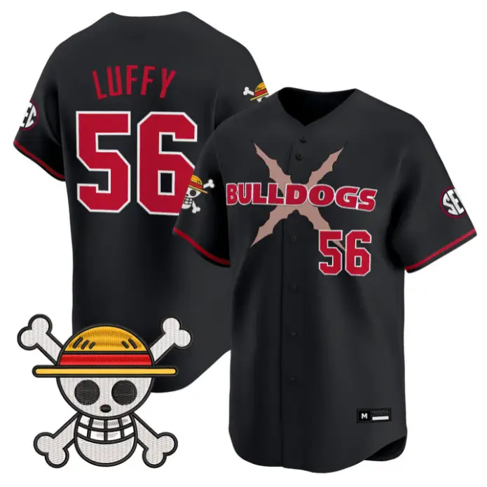 Luffy Jersey #56 Georgia Bulldogs Baseball One Piece Premier Limited