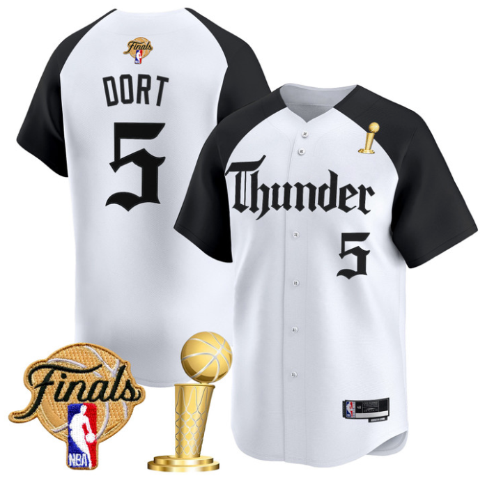 Luguentz Dort Jersey #5 Oklahoma City Thunder Gothic Storm 2025 Champions
