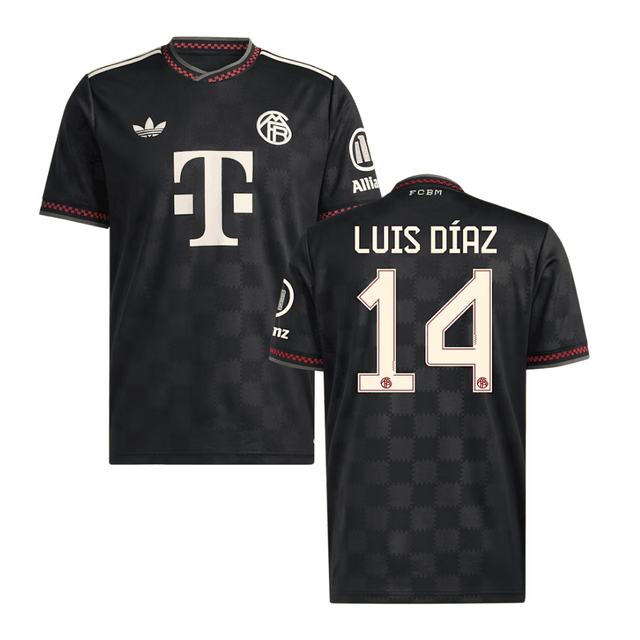 Luis Diaz #14 Bayern Munich 2025-26 Third Men Jersey – Black