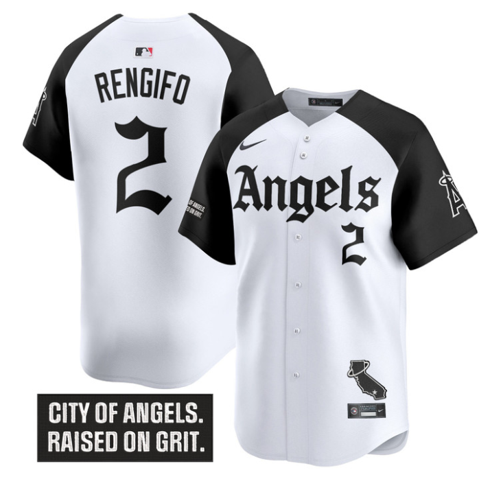 Luis Rengifo Jersey #2 Los Angeles Angels Gothic Halo Edition Stitched