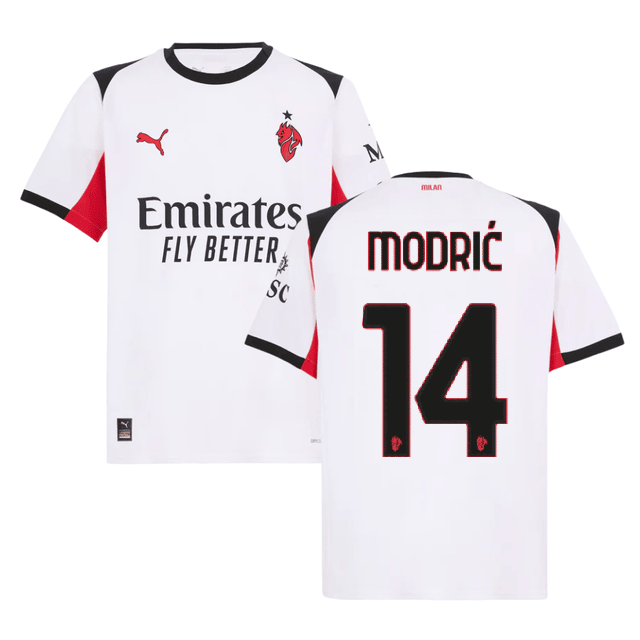 Luka Modric 14 AC Milan 2025-26 Away Men Jersey – White