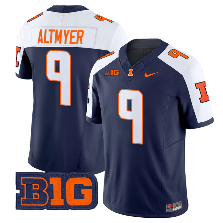 Luke Altmyer Jersey #9 Illinois Fighting Illini 2025 Vapor Stitched