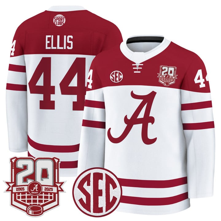 Luke Ellis Jersey #44  Alabama Crimson Tide 2025-26 Premium 20th Anniversary Patch Stitched