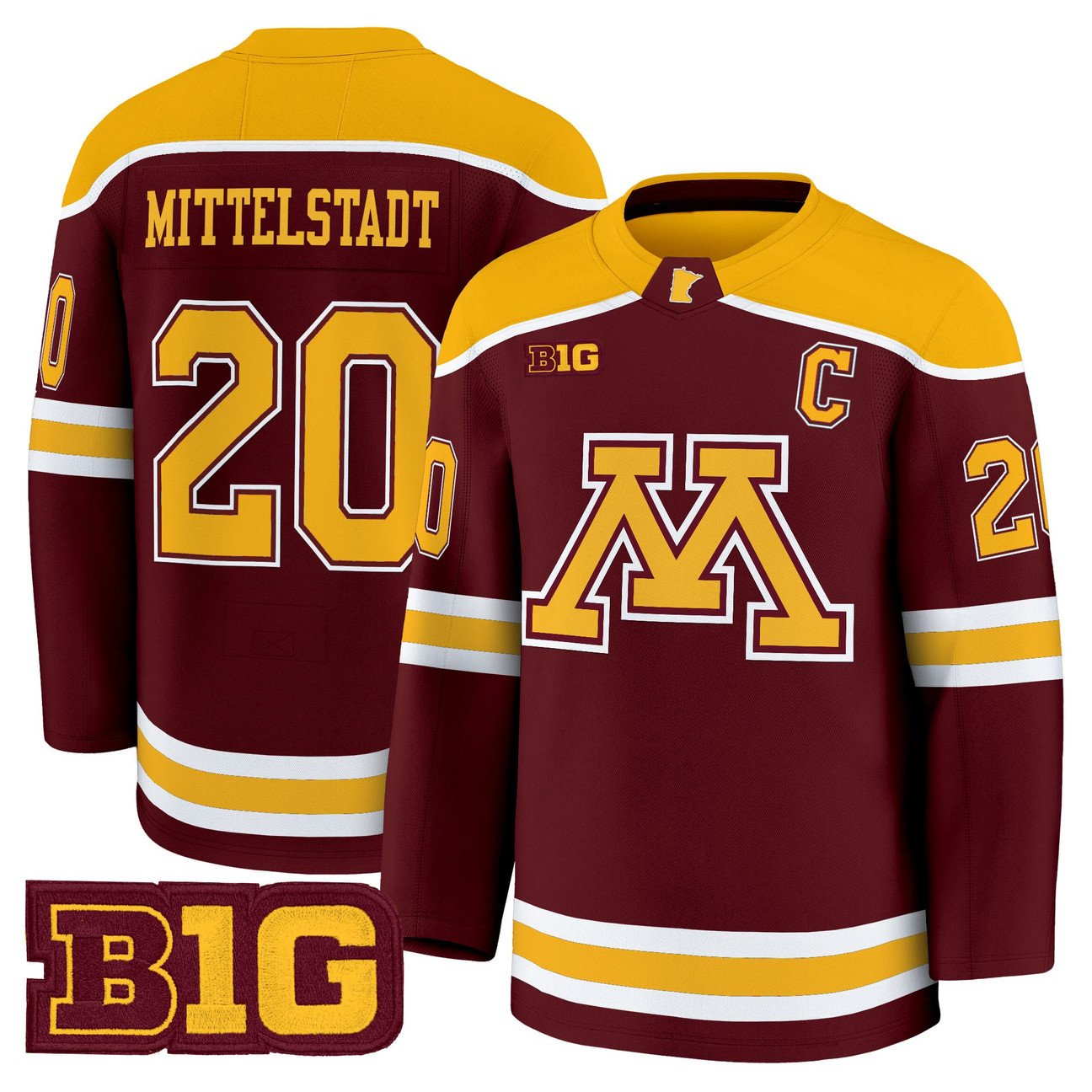 Luke Mittelstadt Jersey #20 Minnesota Golden Gophers 2025-26 Premium Stitched