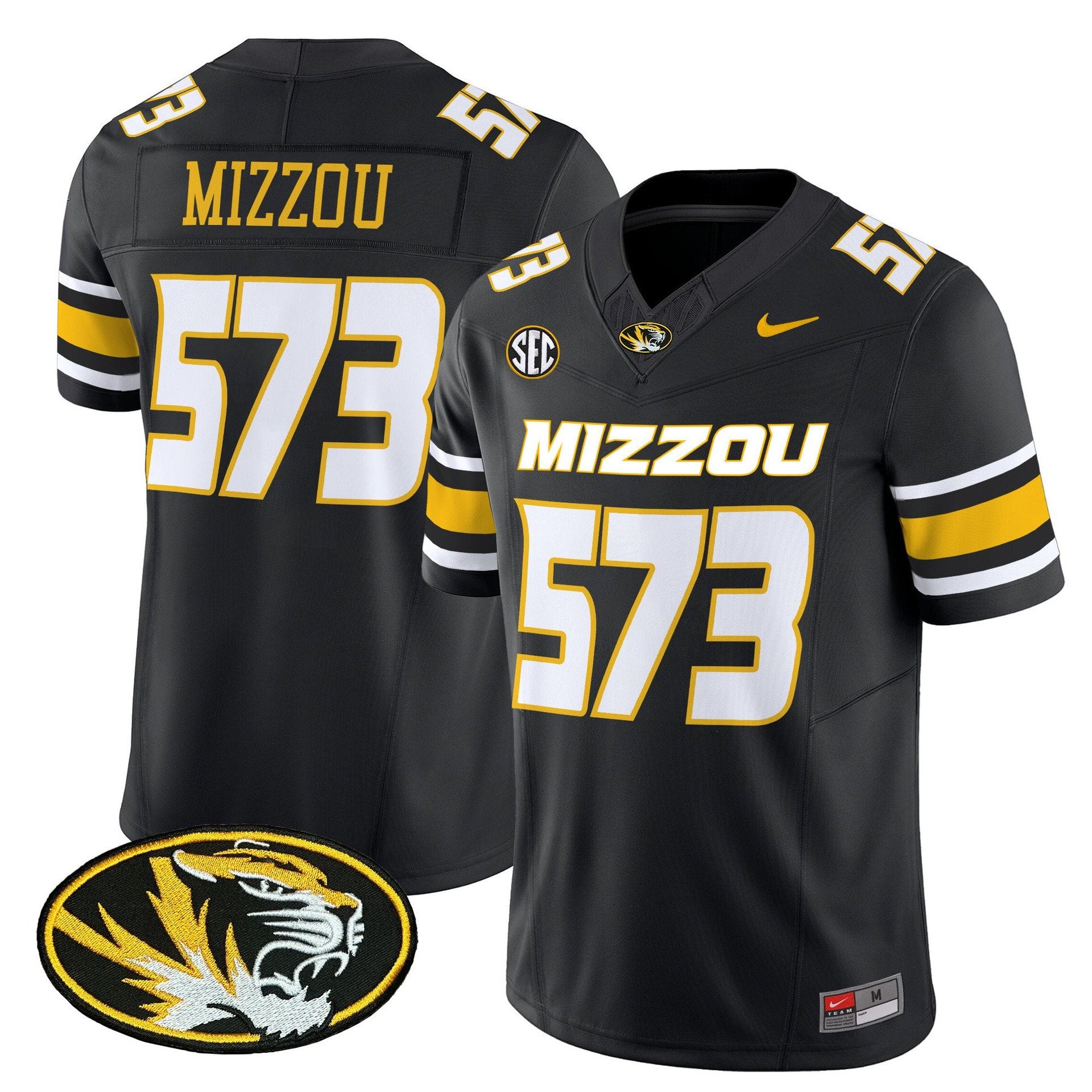 Mizzou Jersey #573 Missouri Tigers 2025 Vapor Limited Stitched Black