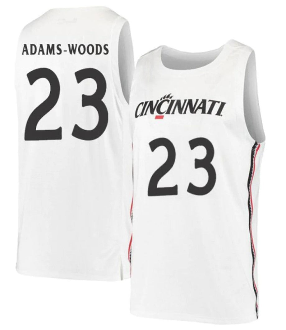 Mika Adams Woods Jersey Cincinnati Bearcats College Basketball White #23