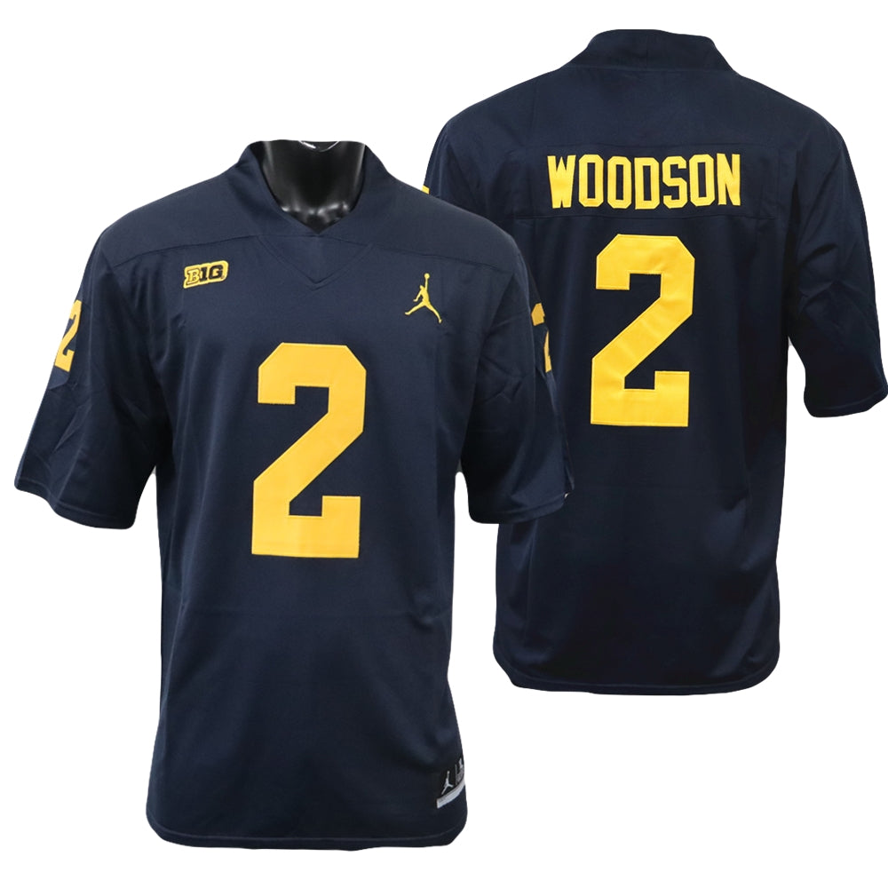 Michigan Wolverines Charles Woodson Jersey #2 College Football Game Navy