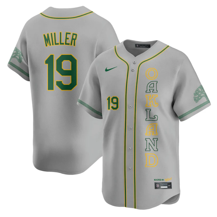 Mason Miller Jersey #19 Oakland Athletics City Connect Concept Stitched Gray