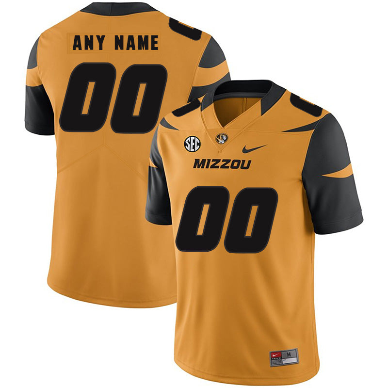 Missouri Tigers Custom Name and Number College Football Jersey Yellow