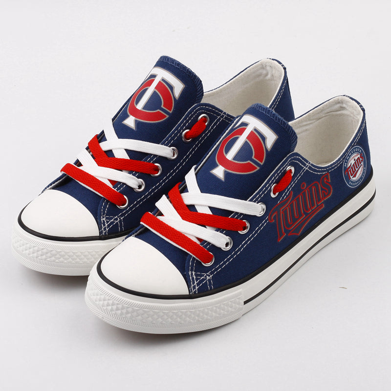 Minnesota Twins Limited Print MLB Baseball Fans Low Top Canvas Shoes Sport Sneakers T-DJ119L