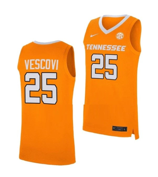 Men's #25 Santiago Vescovi Jersey Tennessee Volunteers College Basketball Jerseys Orange