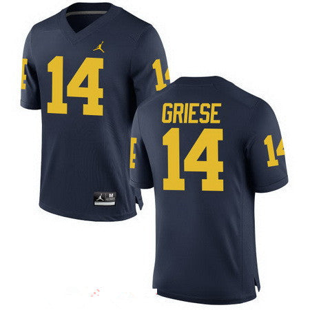Michigan Wolverines #14 Brian Griese Retired Navy Blue Stitched College Football Brand Jordan NCAA Jersey