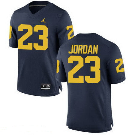 Michigan Wolverines #23 Michael Jordan Navy Blue Stitched College Football Brand Jordan NCAA Jersey
