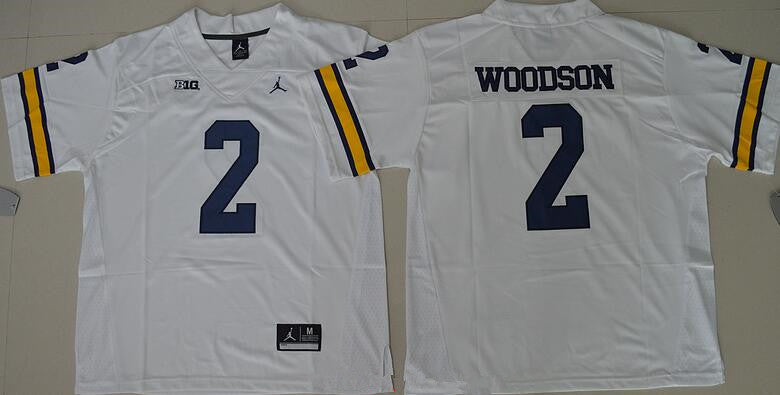 Michigan Wolverines #2 Charles Woodson White Stitched NCAA Brand Jordan College Football Jersey