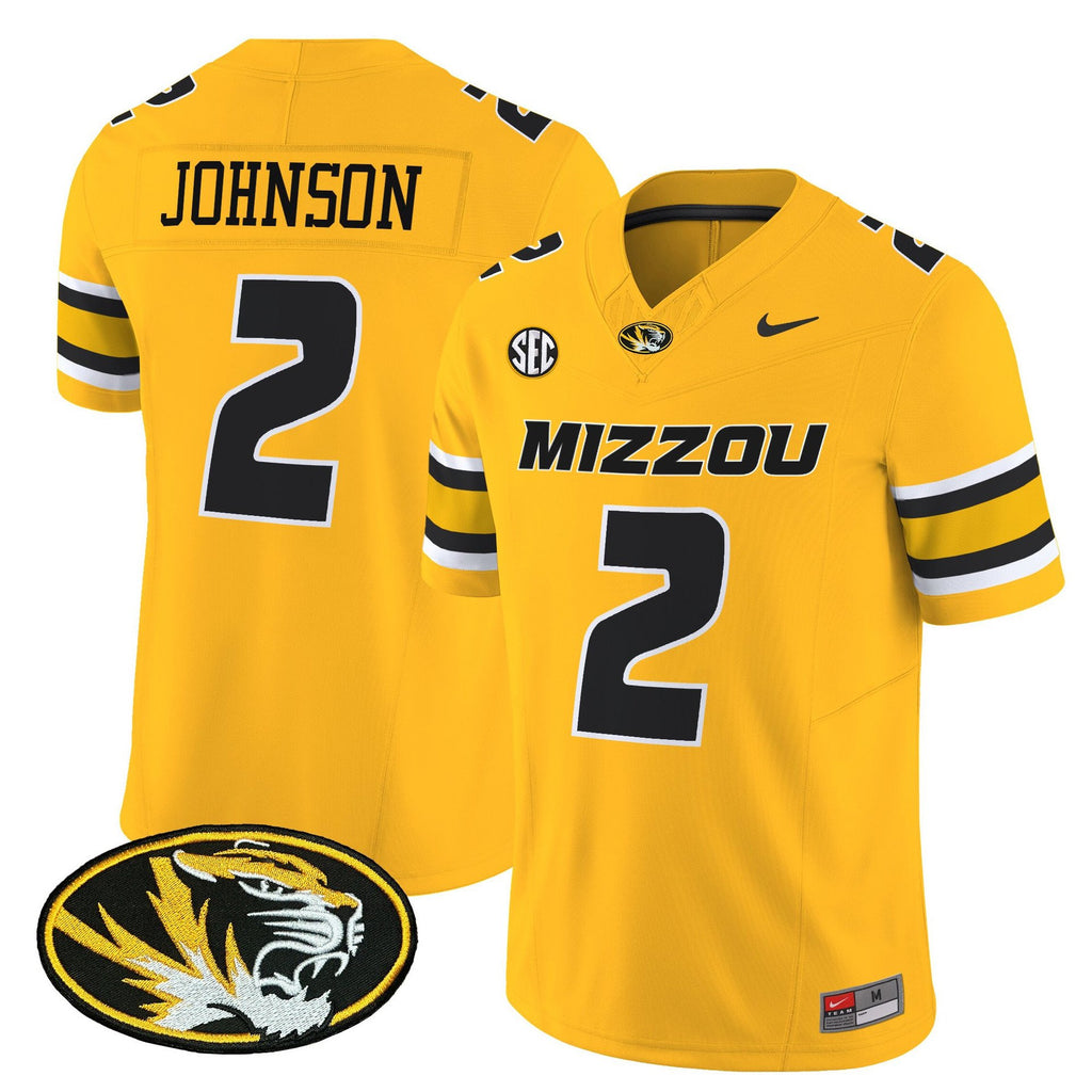 Marquis Johnson Jersey #2 Missouri Tigers 2025 Vapor Limited Stitched Gold