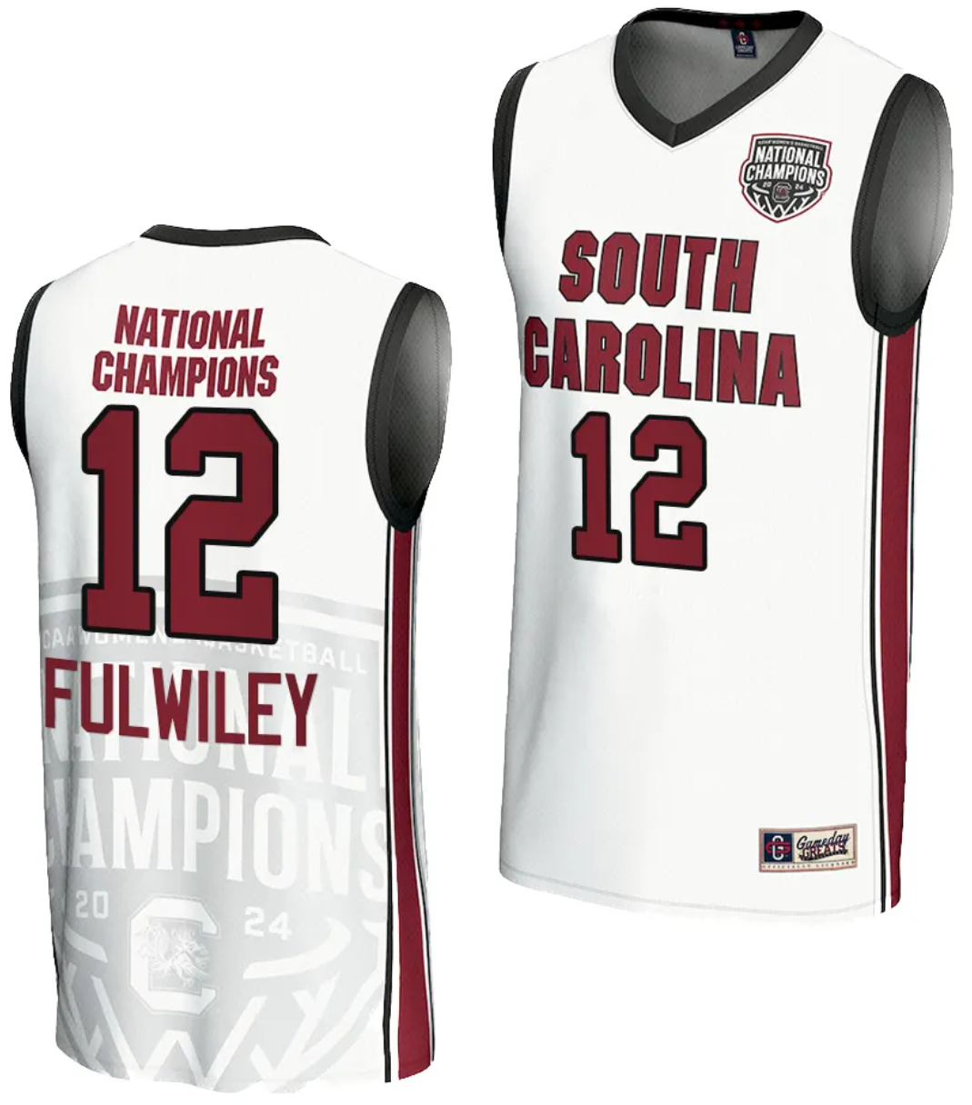 MiLaysia Fulwiley Jersey #12 South Carolina Gamecocks 2024 NCAA Basketball National Champions White