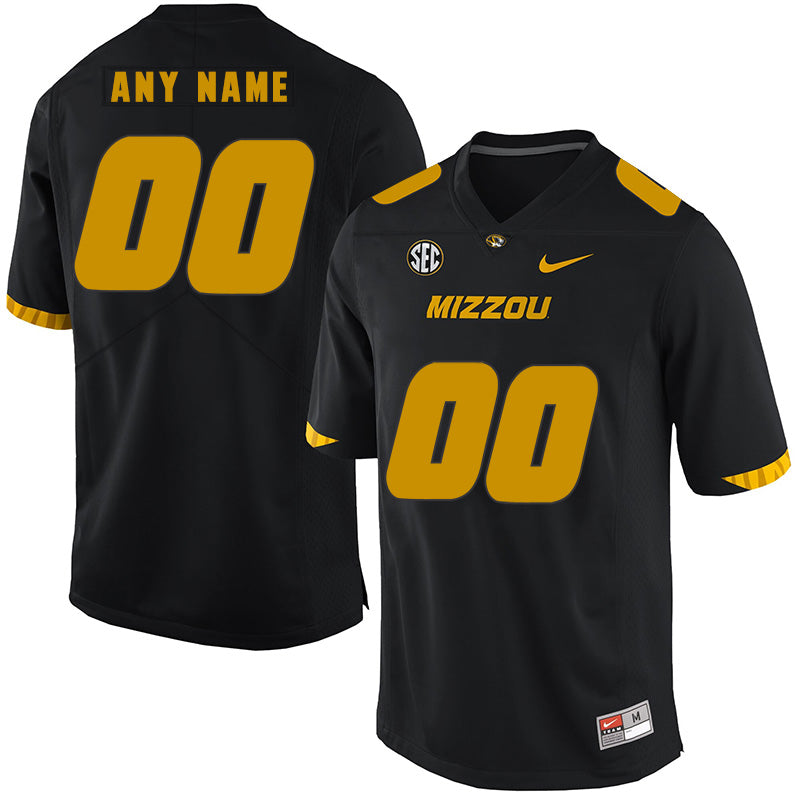 Missouri Tigers Custom Name and Number College Football Jersey Black