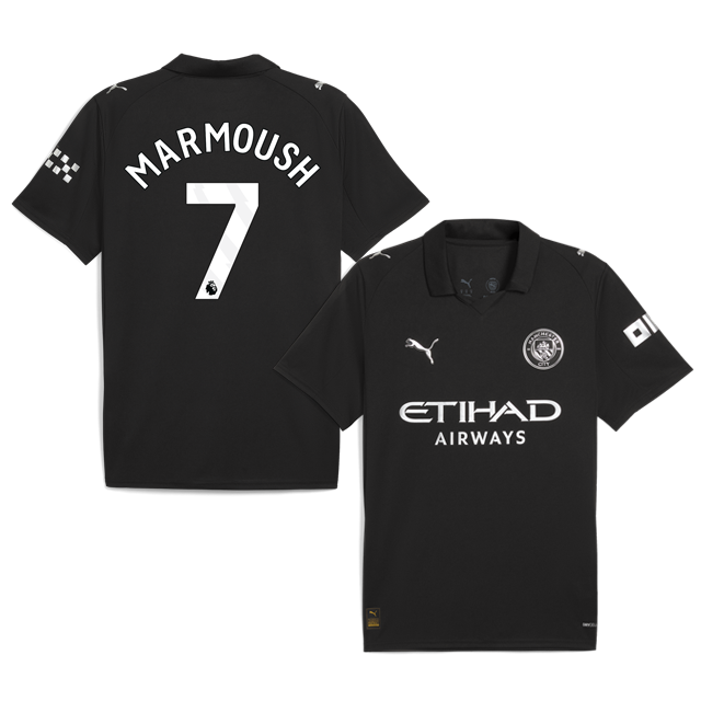 MARMOUSH #7 Manchester City 2025-26 Away Jersey – Black